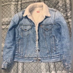 Vintage Orange Tab Levi’s Lined Trucker Jacket Size 42 See Pics Some Flaws